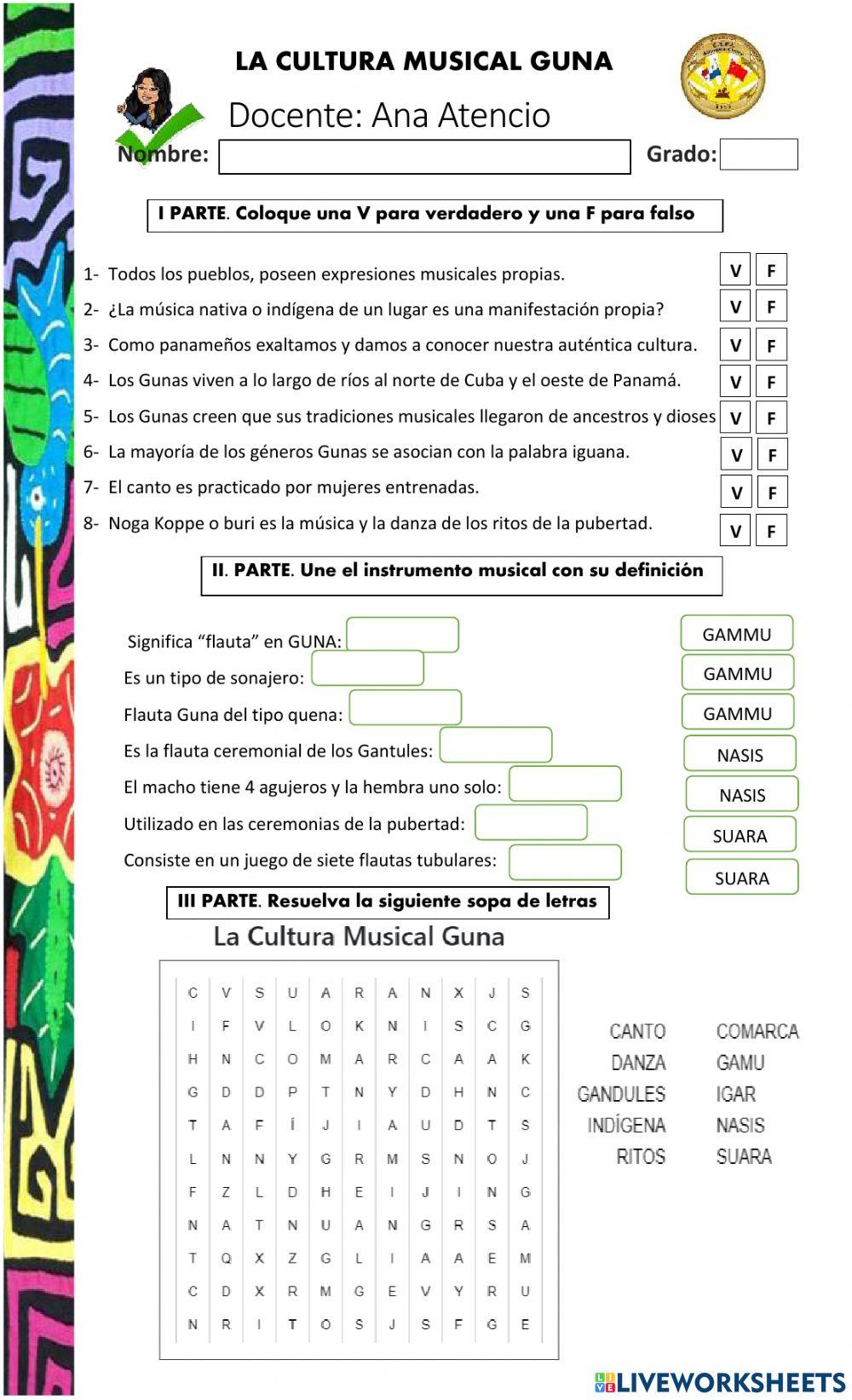 La cultura musical Guna