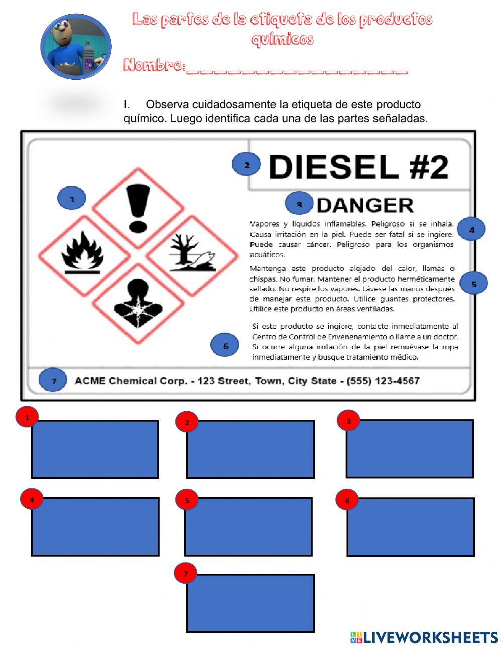 Las etiquetas de los productos químicos