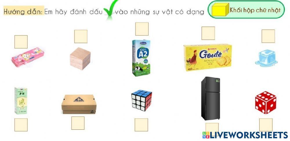 Tuần 2: toán: hình khối hộp chữ nhật, hình khối lập phương