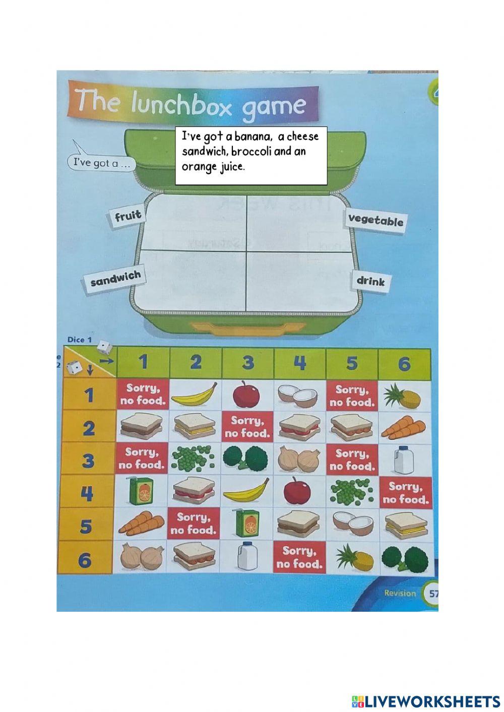 Year 1 Lunchtime lunchbox