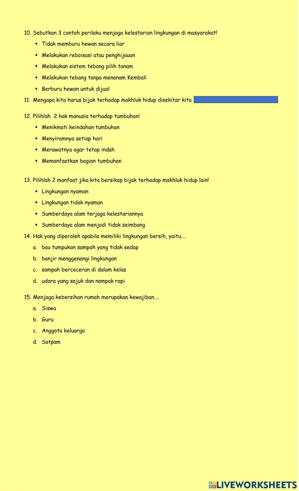 Penilaian harian pkn  tema 3