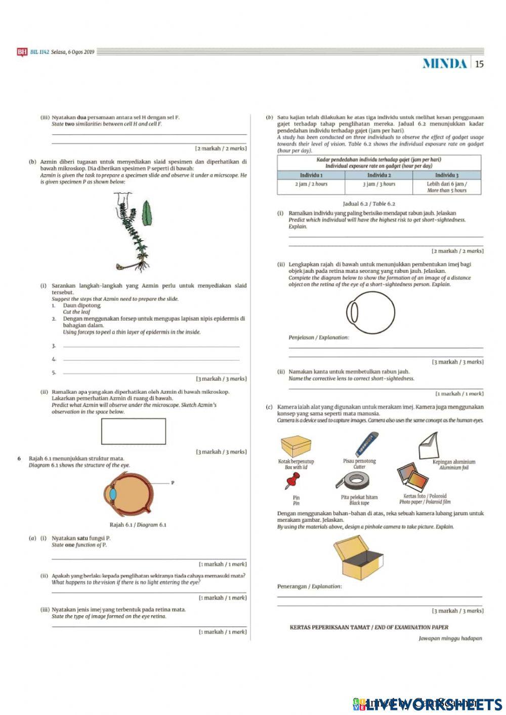 Peperiksaan Percubaan PT3 2019 ( BH)
