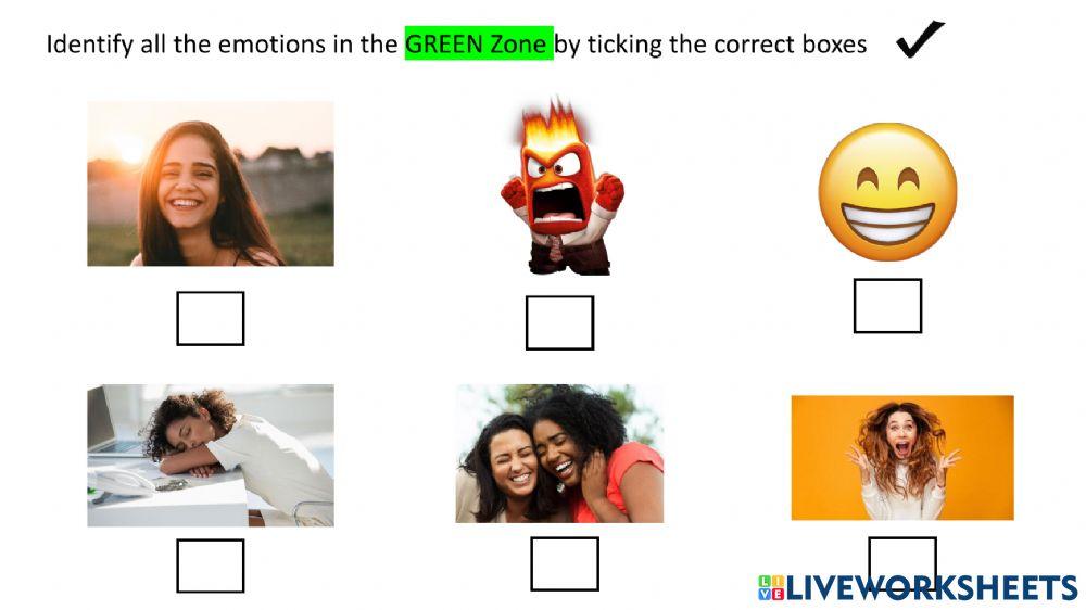 Zone of Regulation (Green and Blue zones)