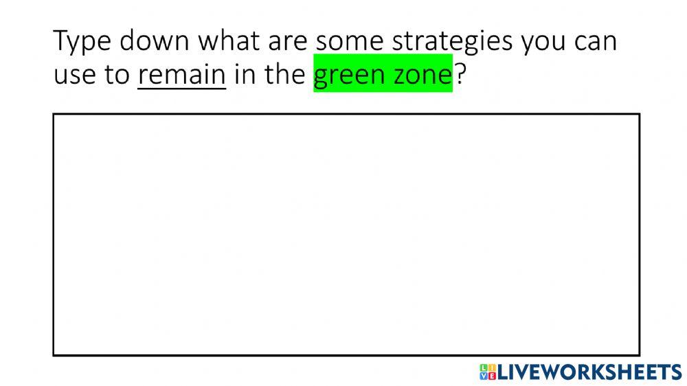 Zone of Regulation (Green and Blue zones)