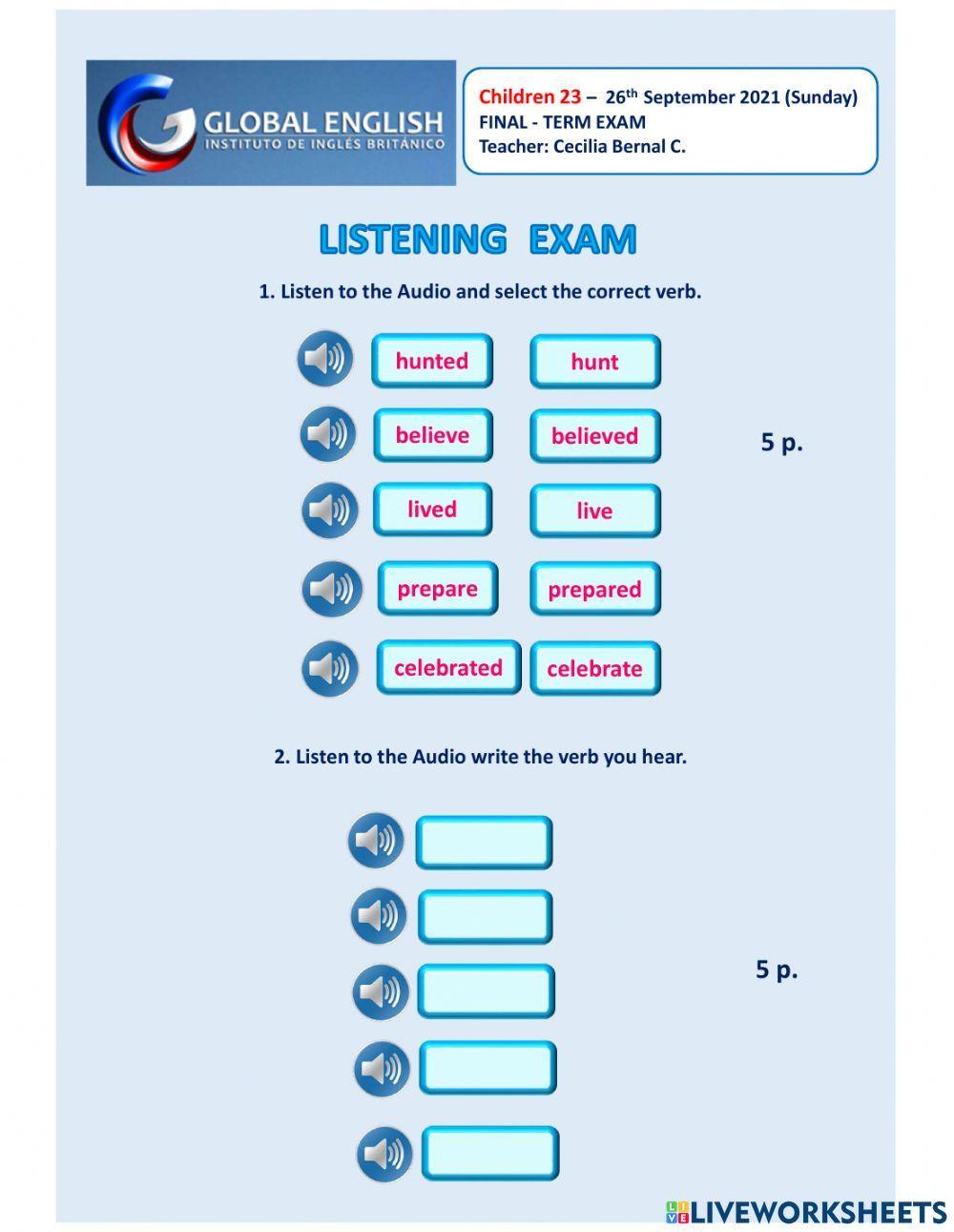 Ch 23-listening test - september