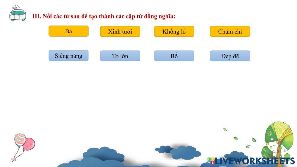 Luyện tập từ đồng nghĩa - Tuần 1