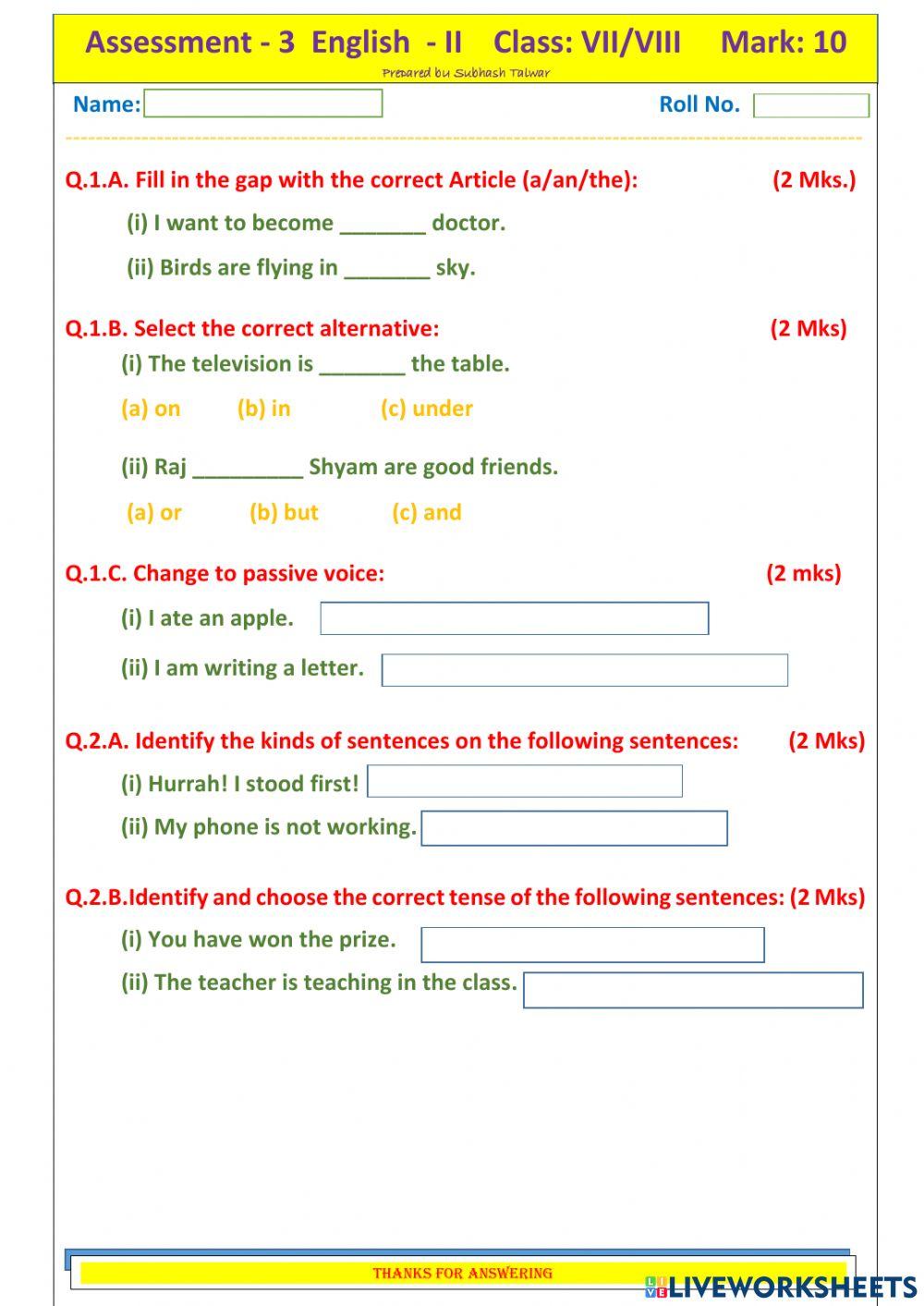 Eng Assessment 3 (batch - 1)