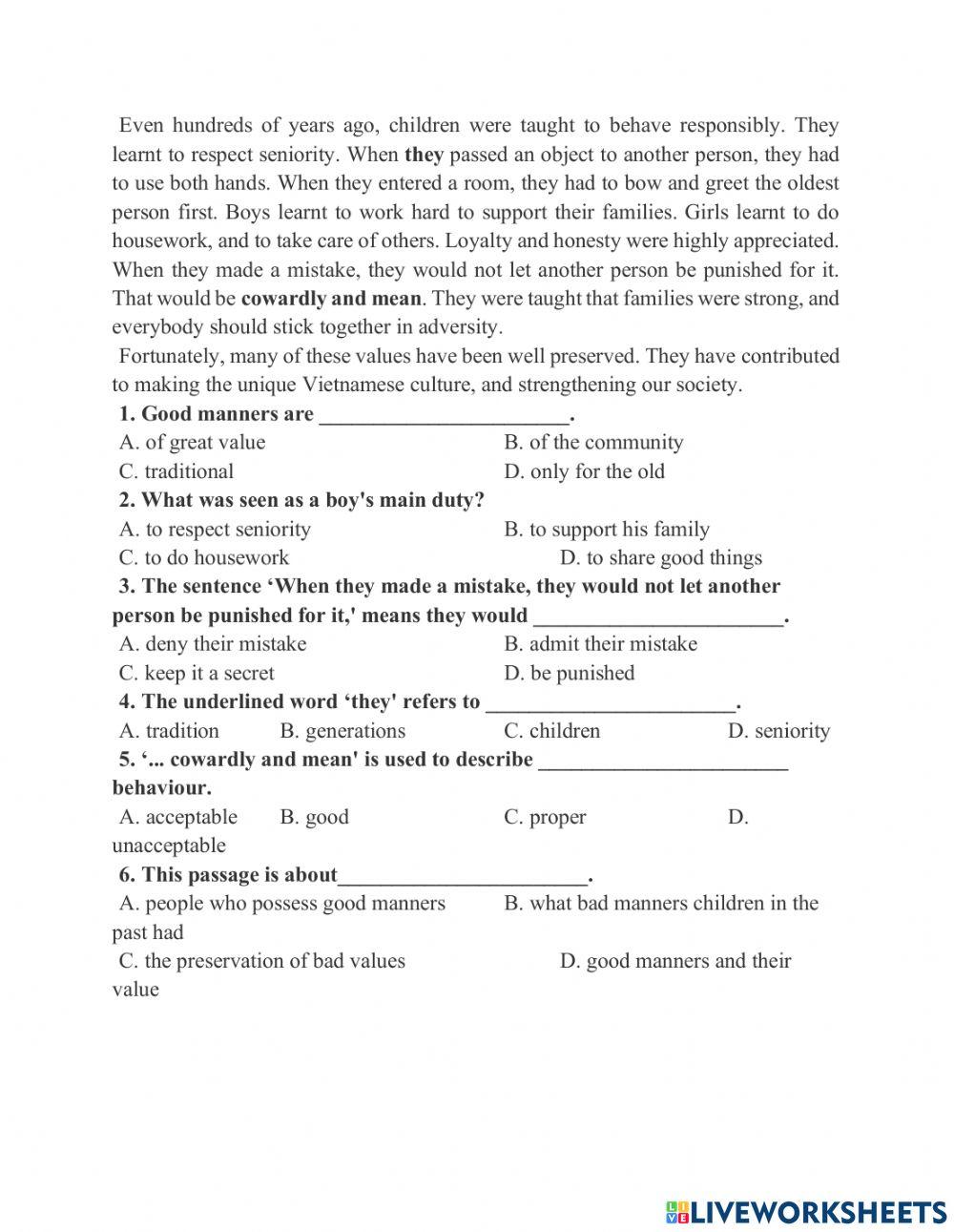 Reading-Unit 4-Life in the past