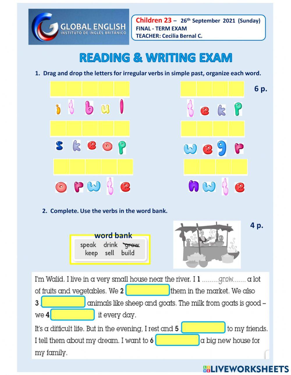 Ch 23 - Final-term Reading & Writing exam