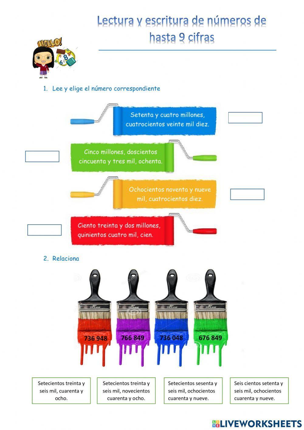 Lectura y escritura de numeros naturales