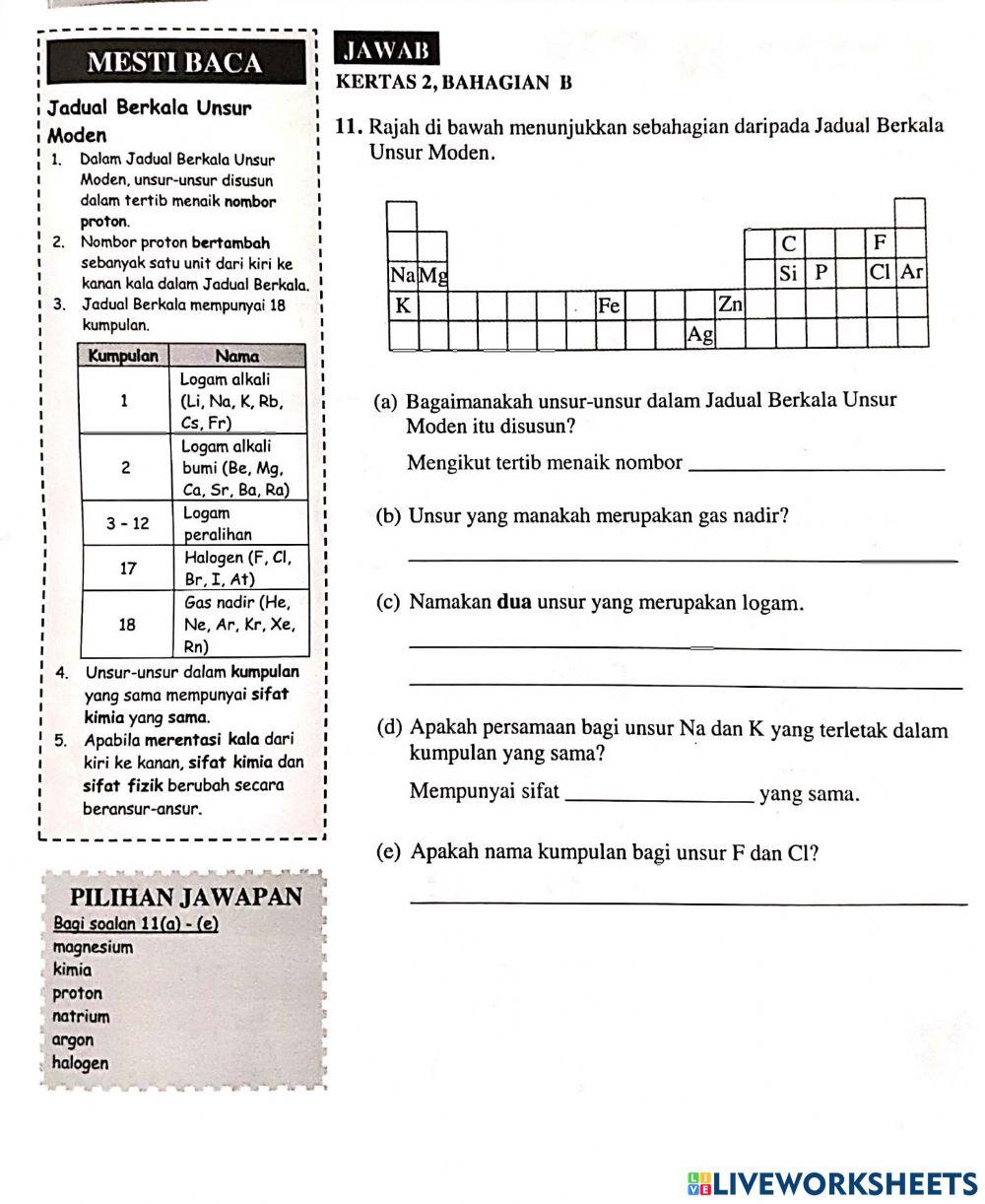 Bab 8 Unsur dan bahan