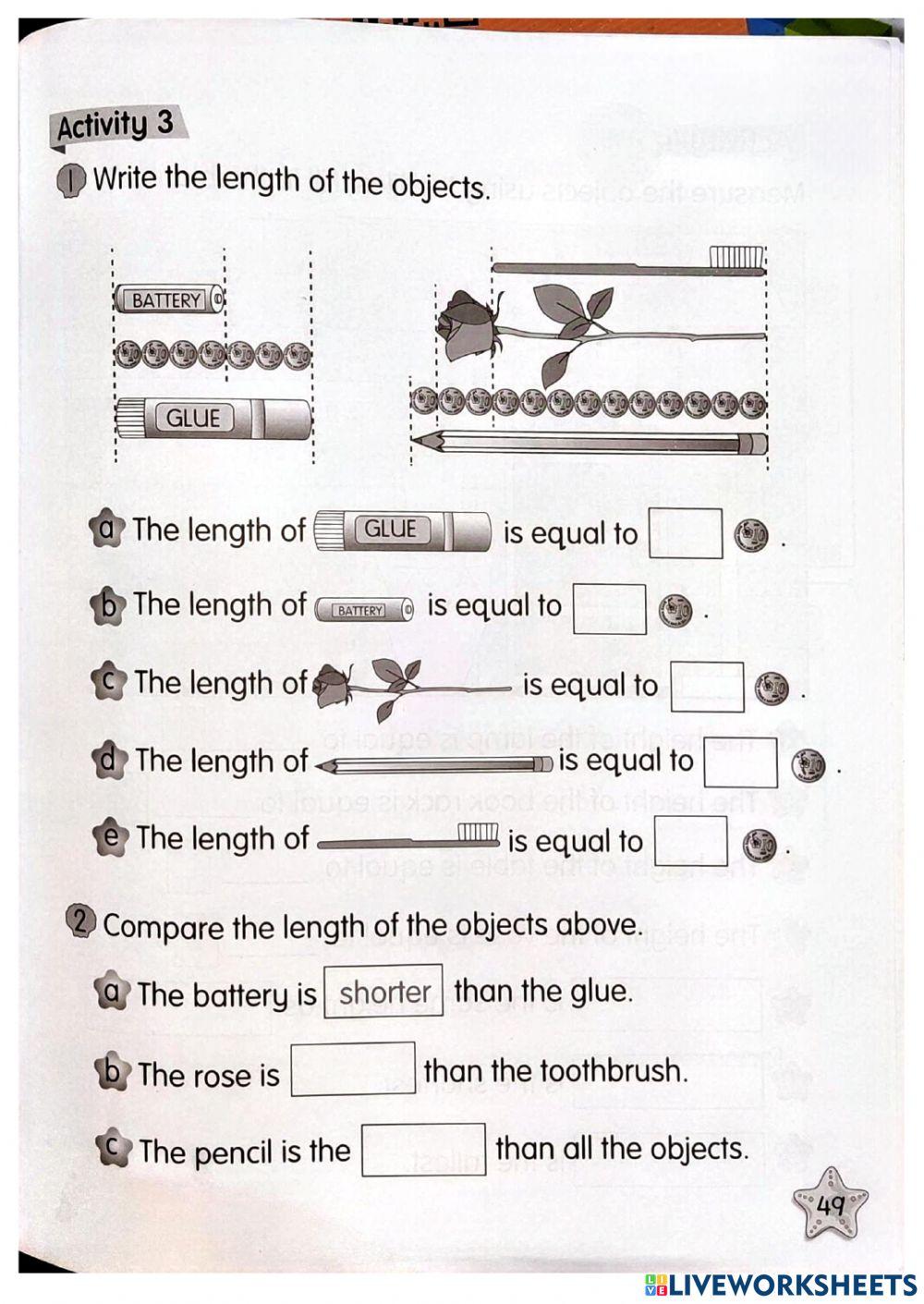 Measure and Compare Length of Objects