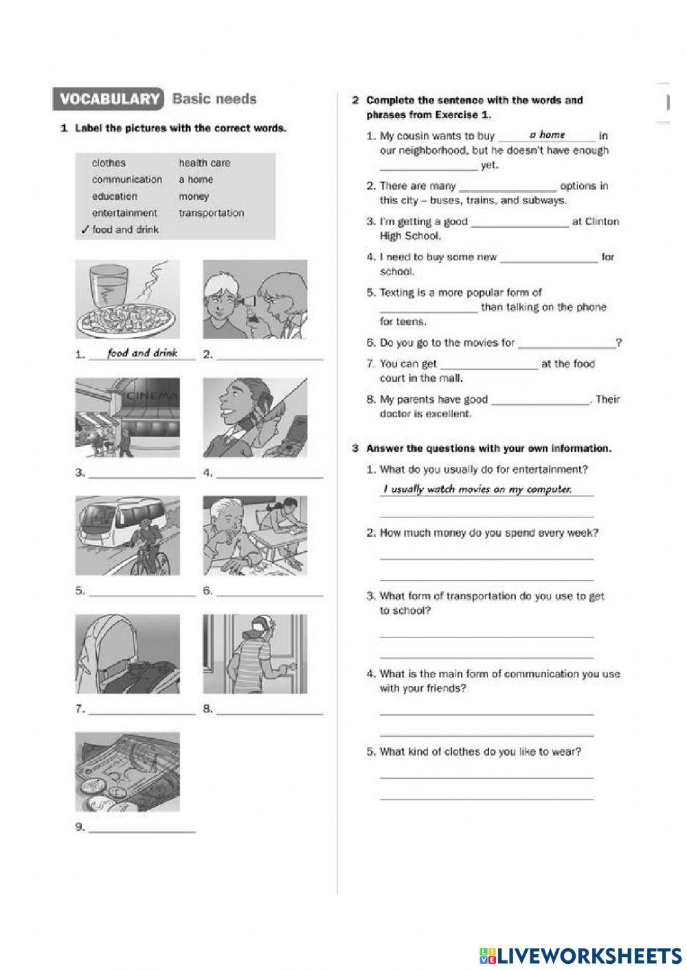 Vocabulary Activities