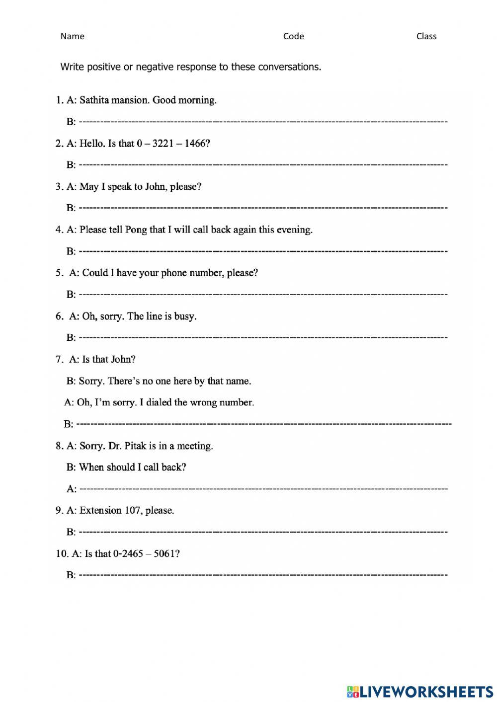 Worksheet