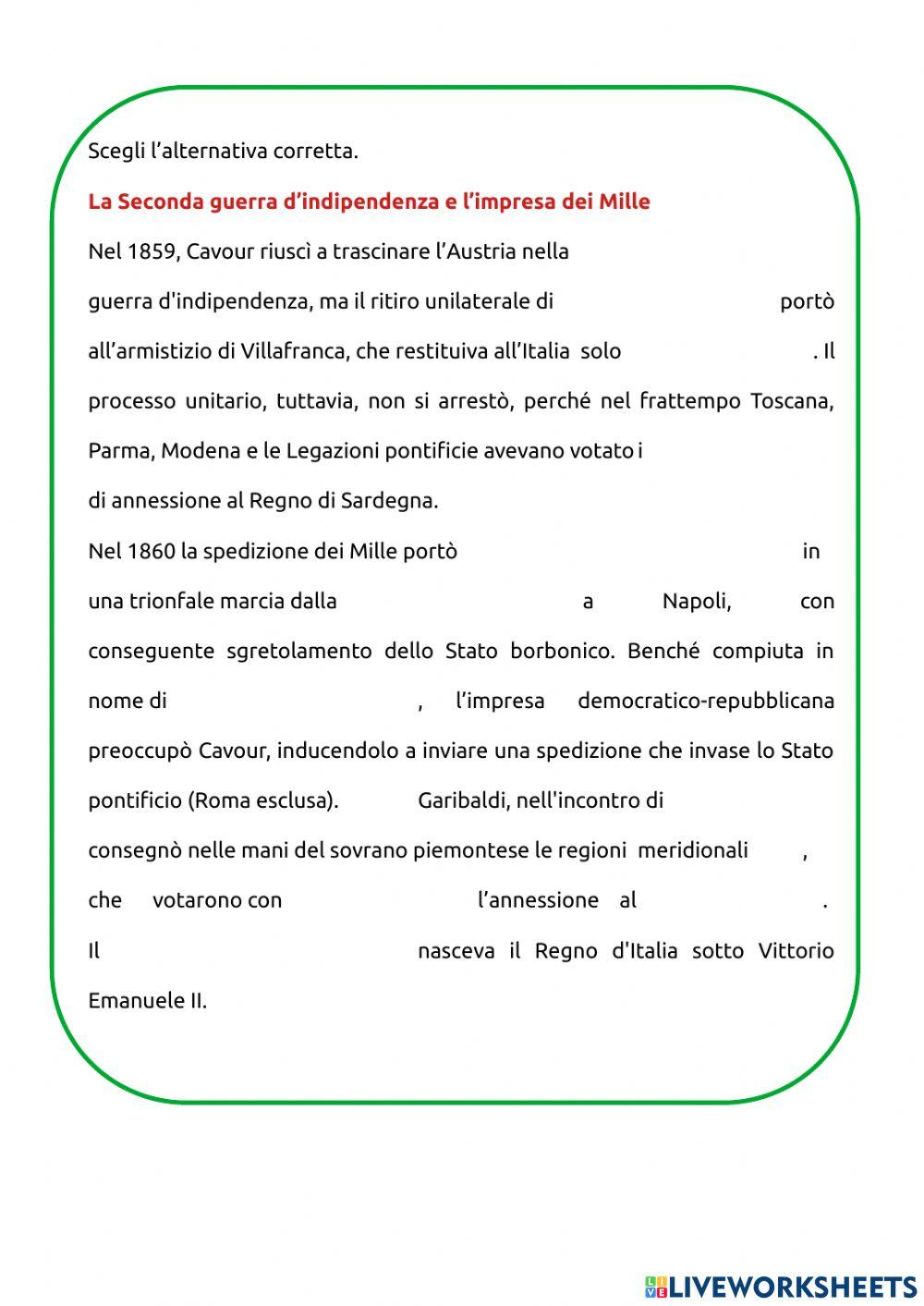 L'unificazione italiana