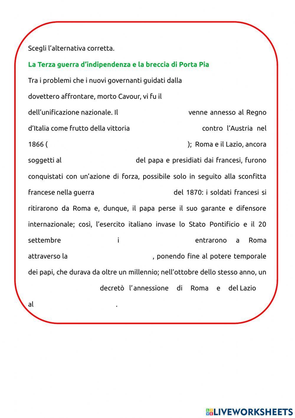 L'unificazione italiana