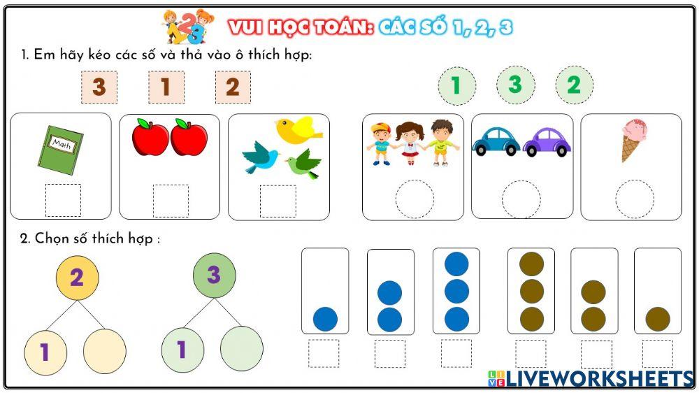 Các số từ 1 đến 3