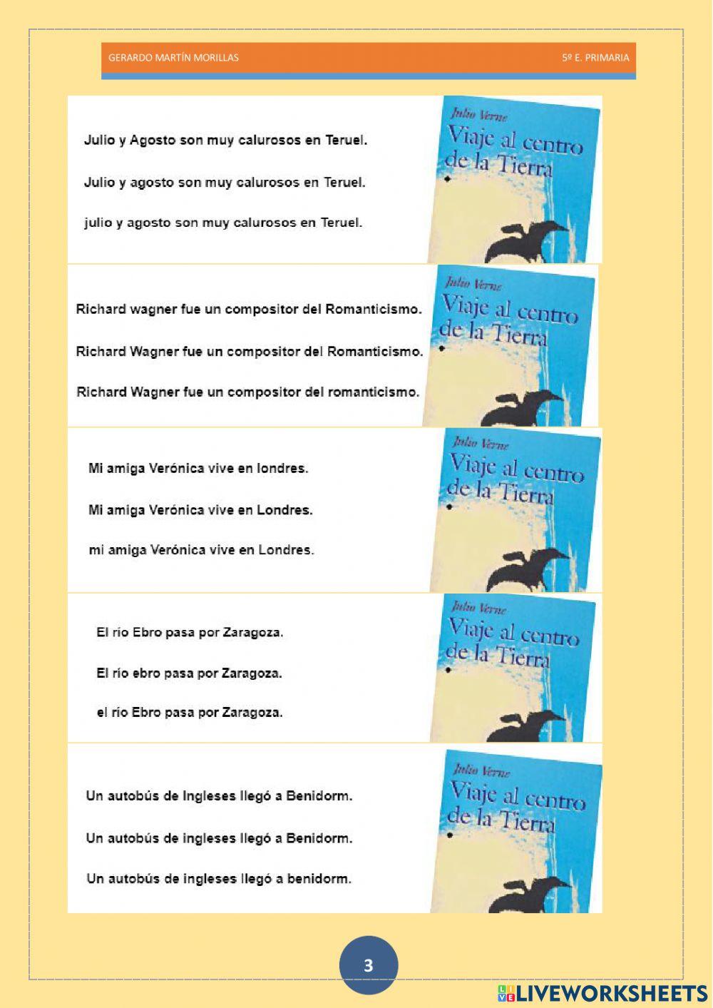 Taller de ortografía. Ficha 1.