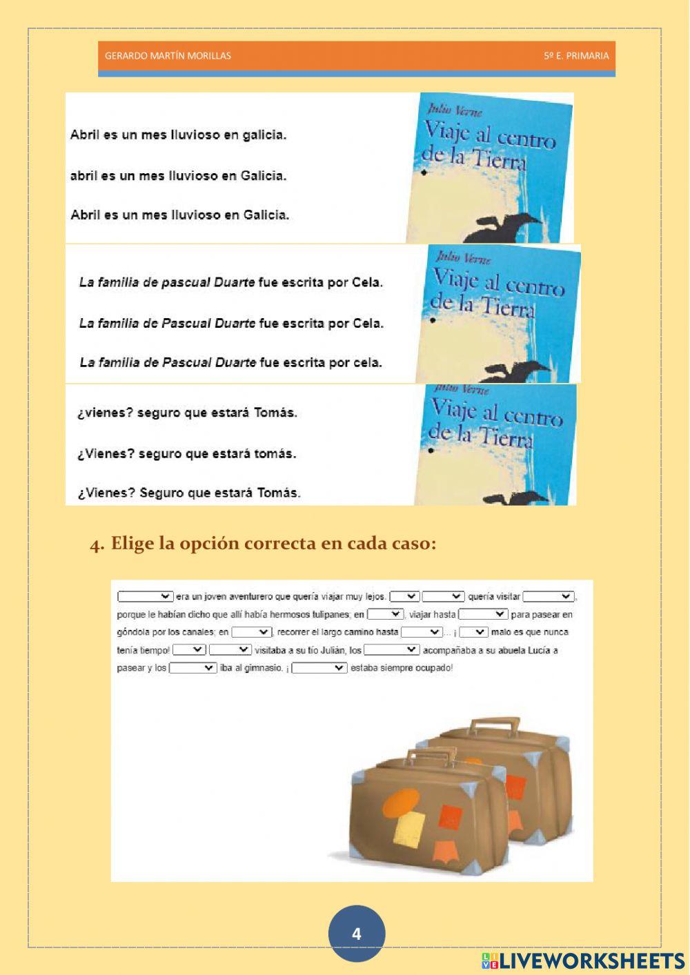 Taller de ortografía. Ficha 1.