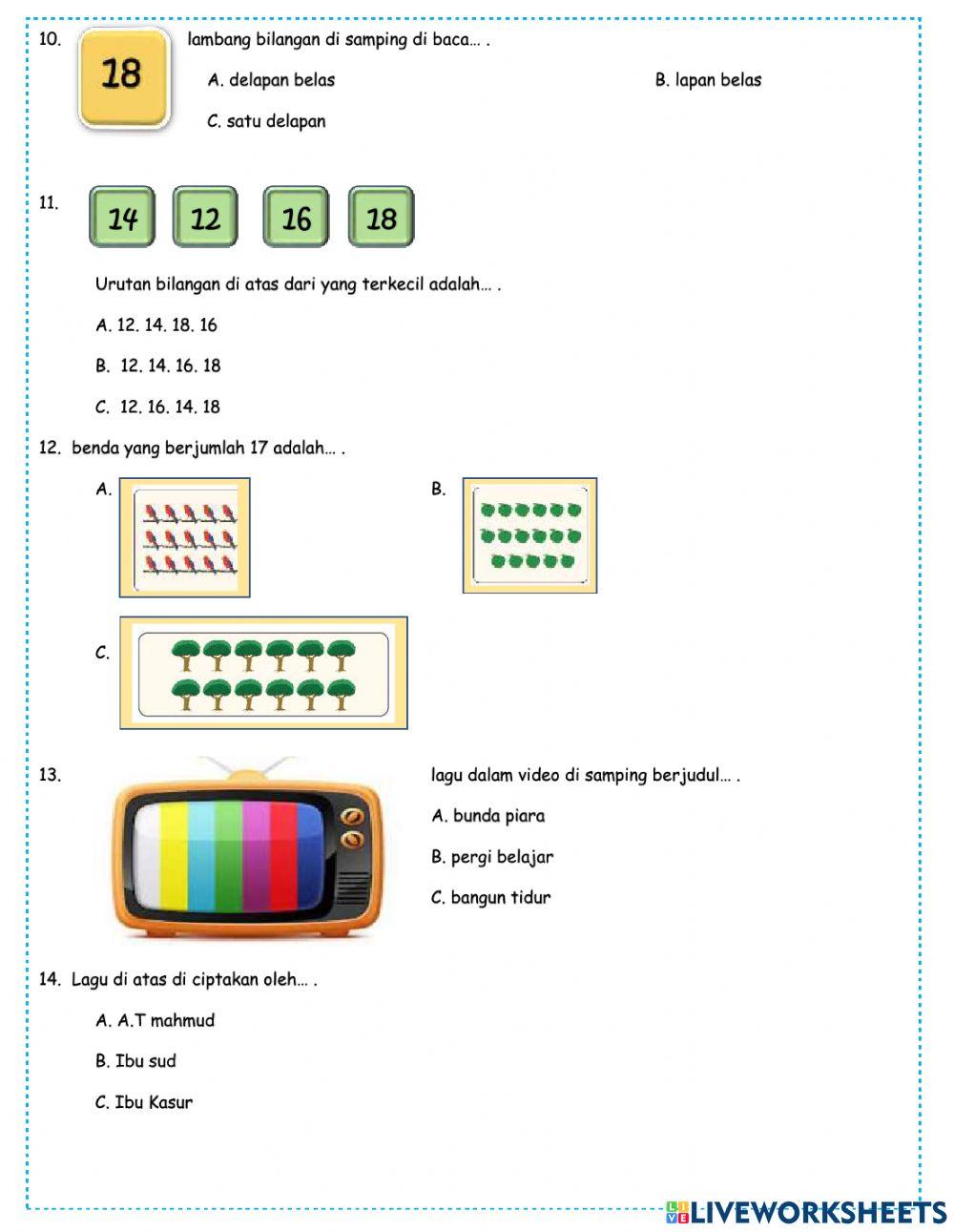 Ulangan harian tema 3 st 1