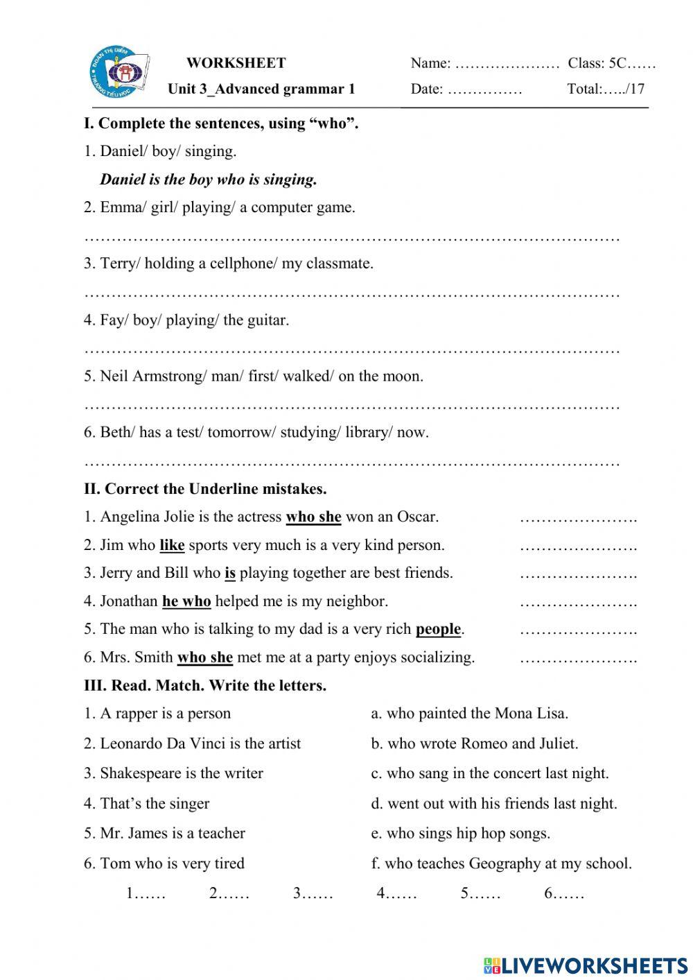 Unit 3- Grammar 1.Advanced