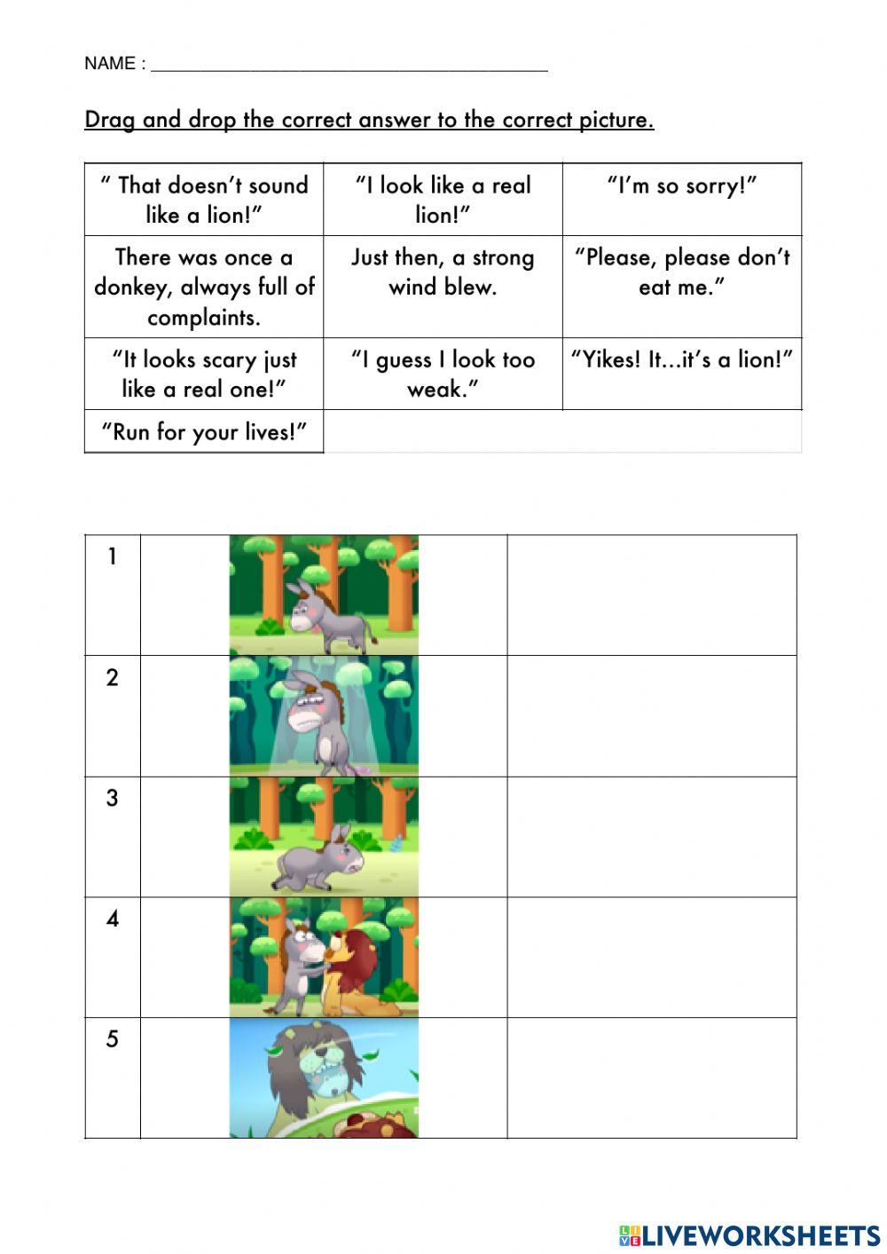 Rearrange the story according to the pictures online exercise for Rearrange the story according to the pictures online exercise for