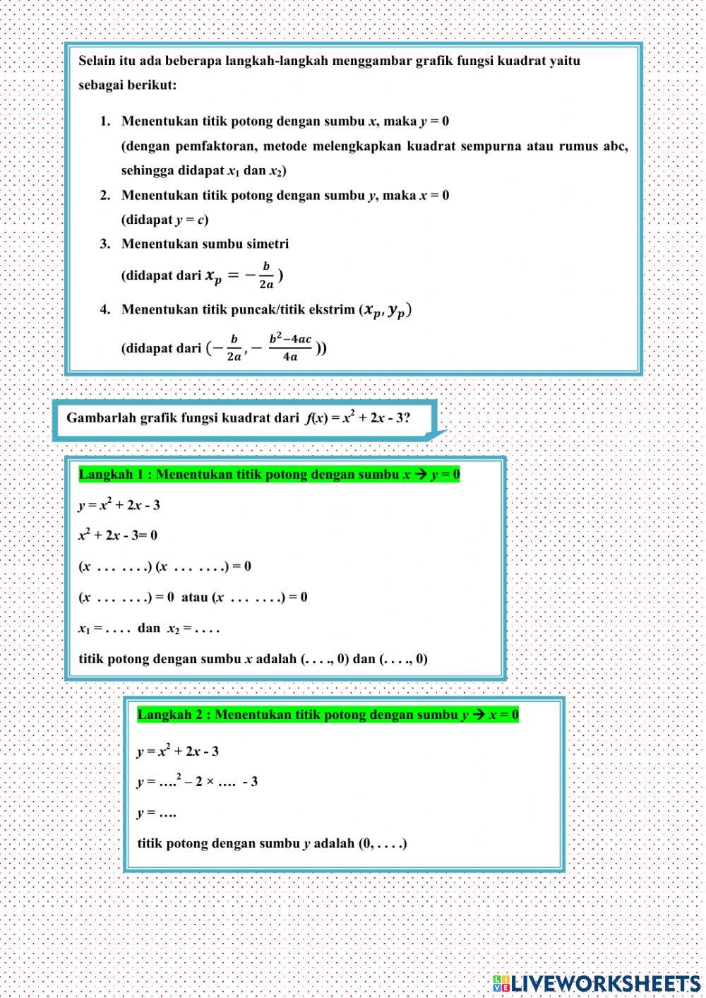 Sumbu Simetri dan Nilai Optimum