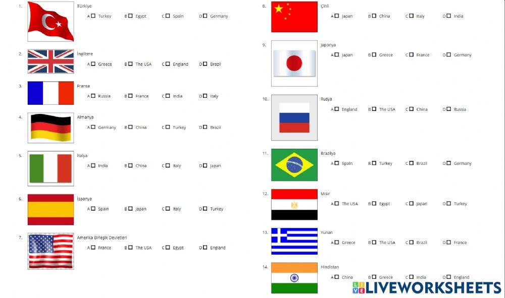 5 1.üni̇te ülkeler test 1