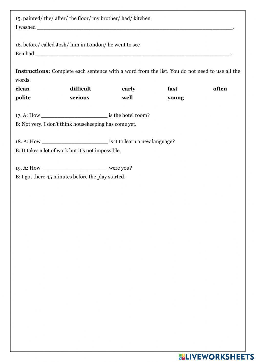 World English test 4, 5, 6