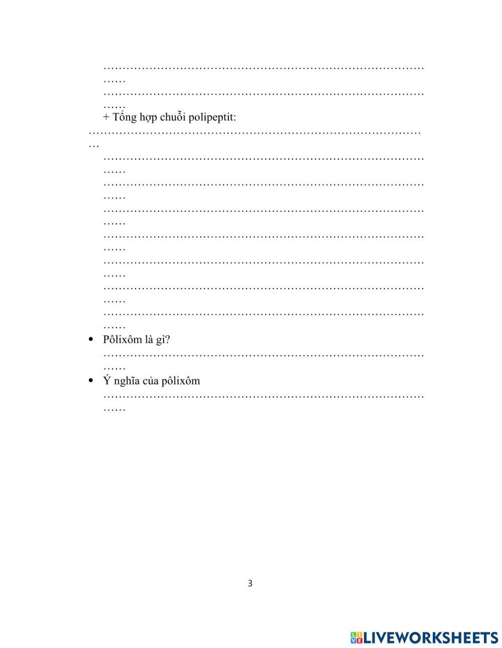 Phiếu học tập bài 2: PHIÊN MÃ-DỊCH MÃ- sinh 12 cơ bản