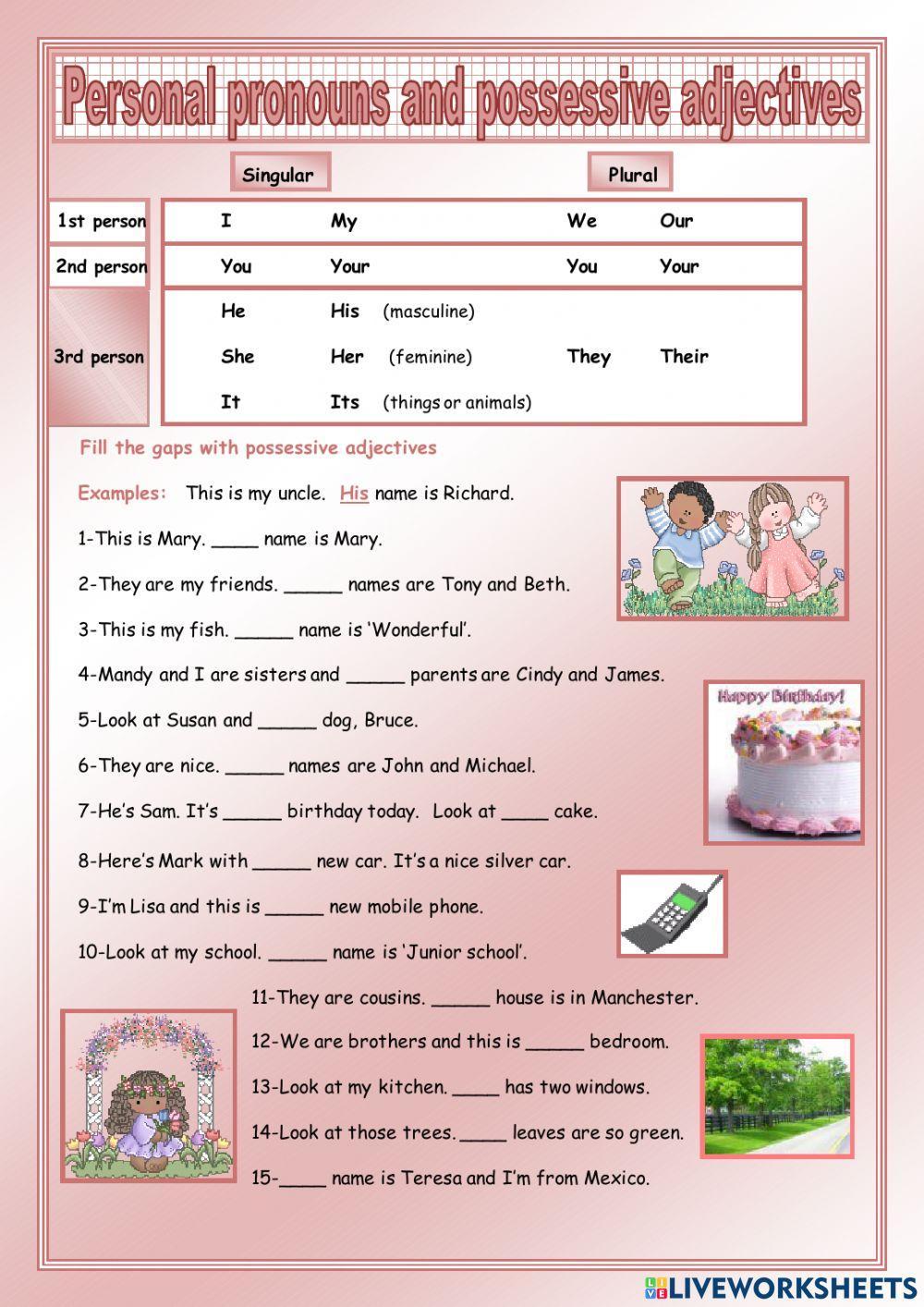 5th grade - Unit 1 - Possesive Adjectives