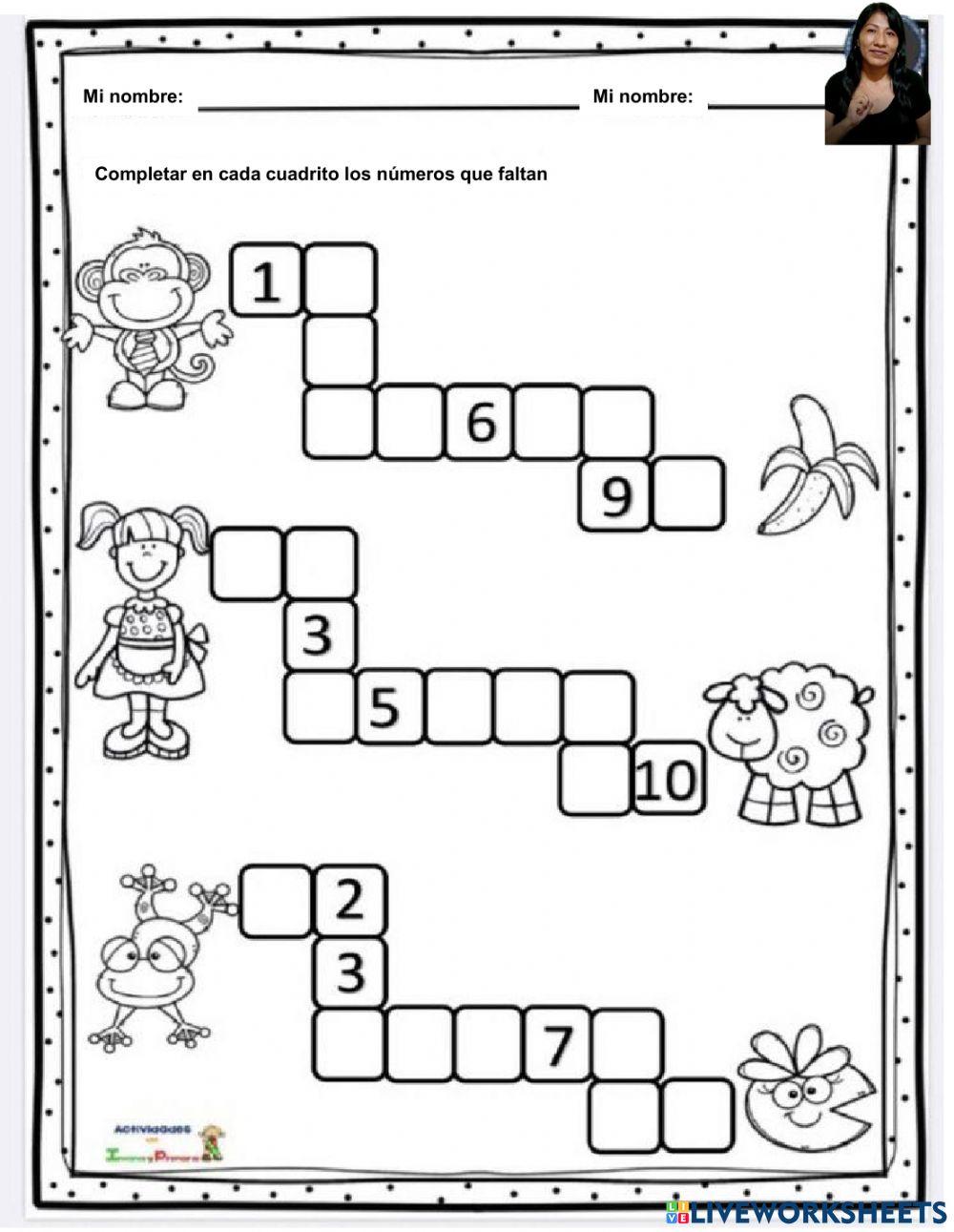 Ficha didáctica de números