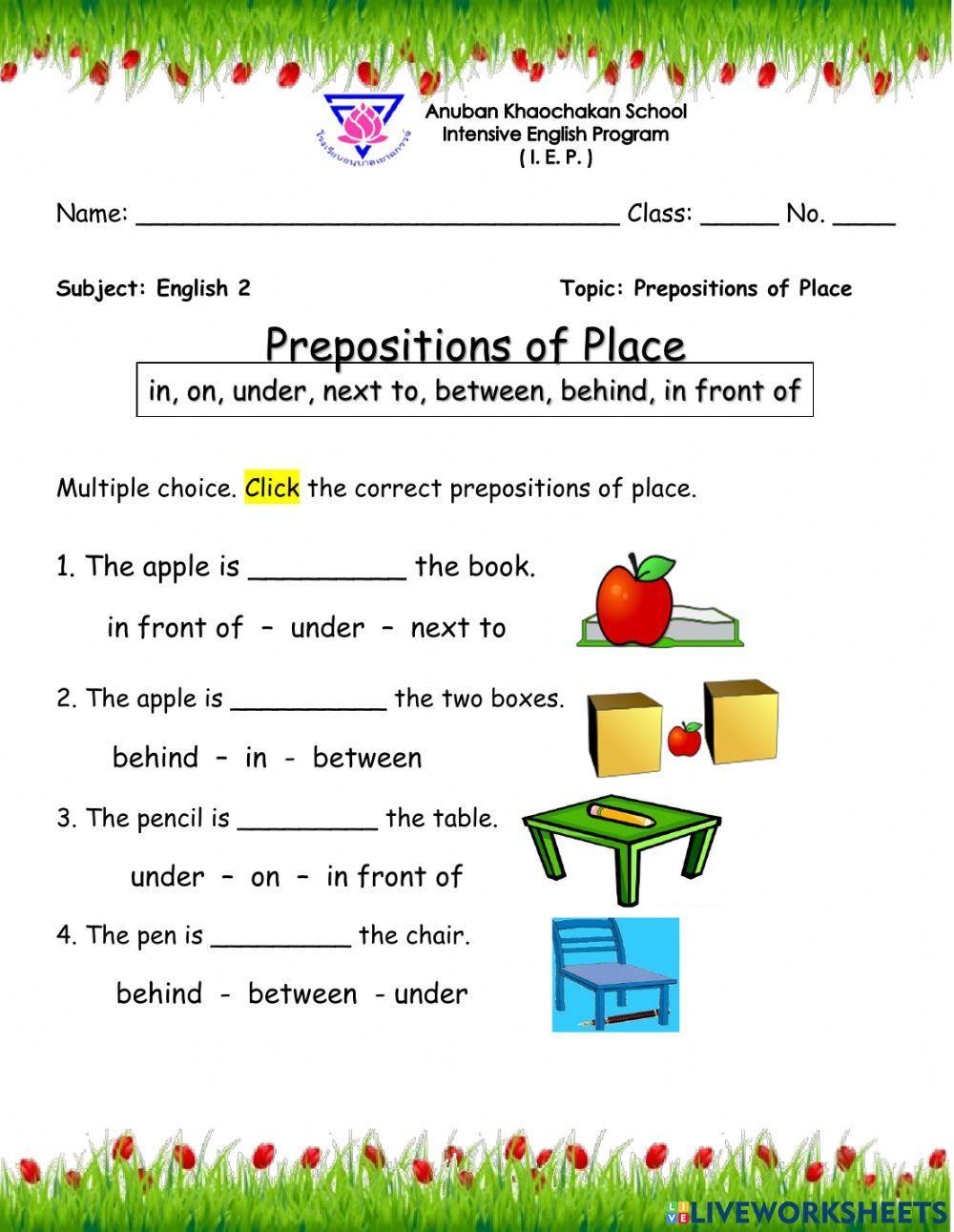 Prepositions of Place