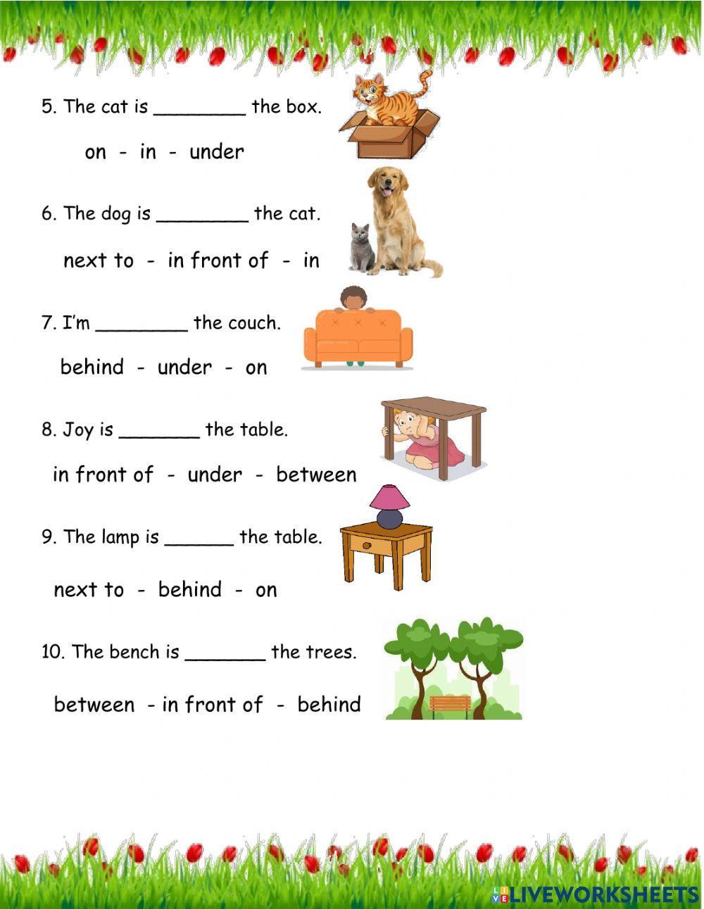 Prepositions of Place online exercise for 2 | Live Worksheets