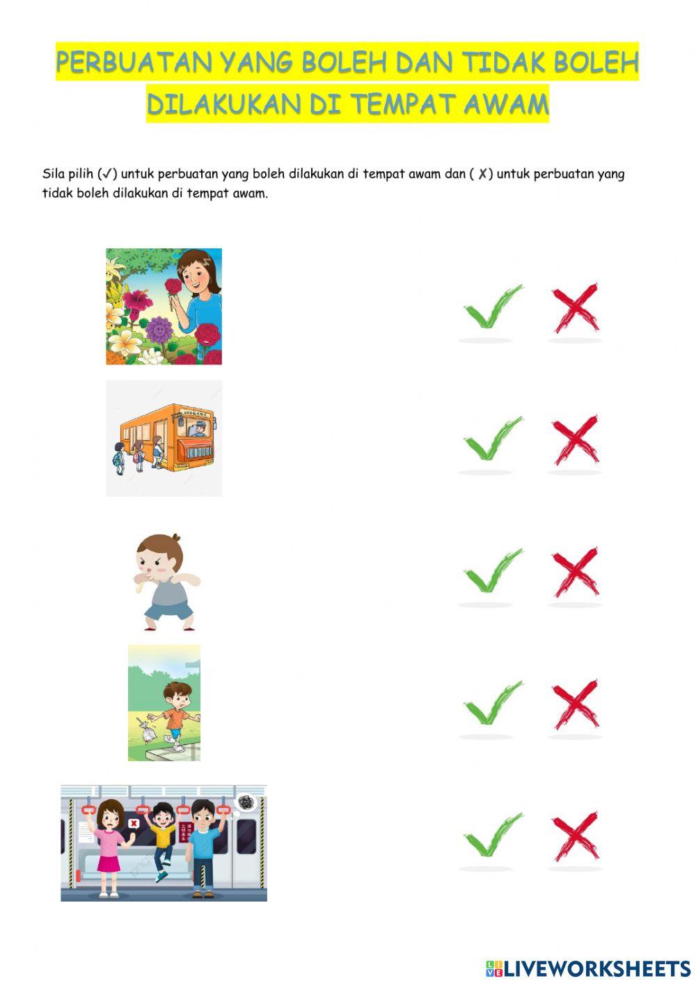 Perkara yang boleh dan tidak boleh dilakukan di tempat awam
