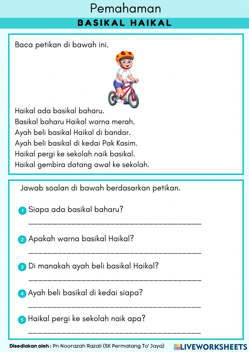Pemahaman : Basikal Haikal