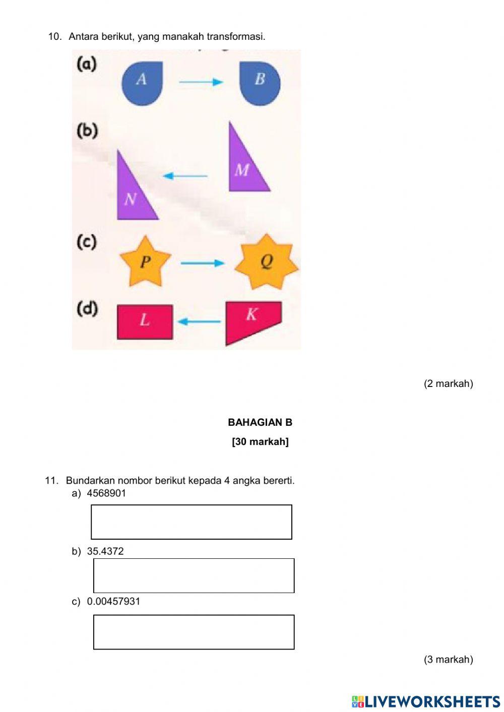 Peperiksaan pertengahan tahun tingkatan lima matematik mpak tahun 2021