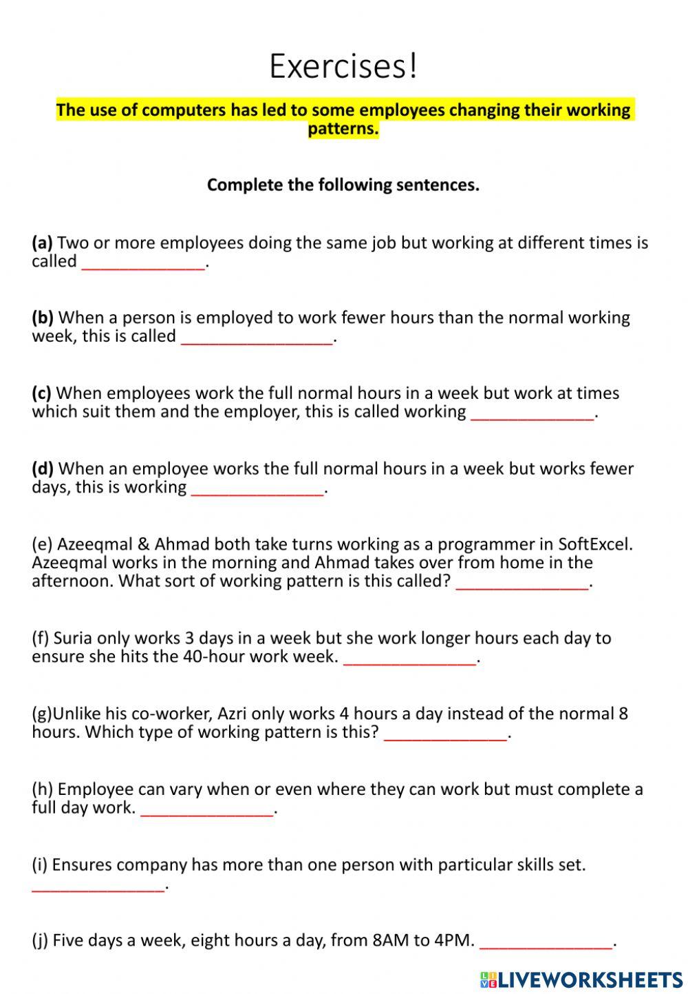 Effects of IT on working pattern.