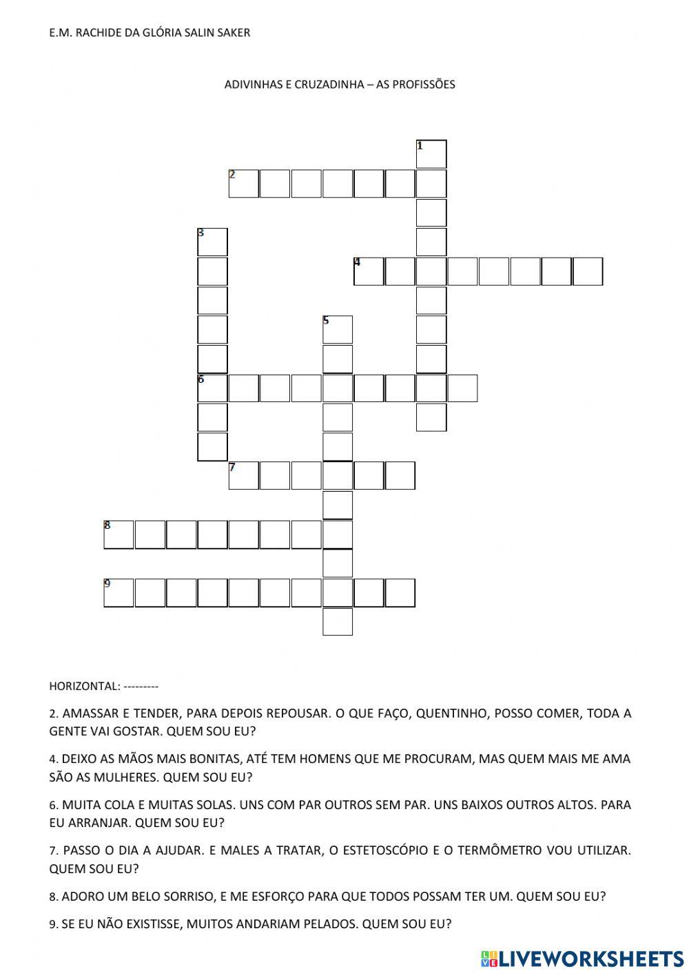 Adivinhas das profissões