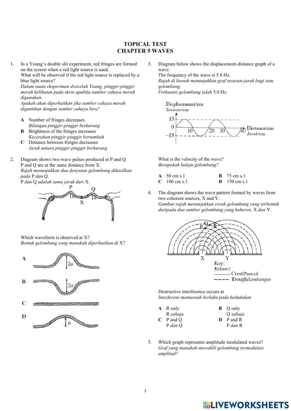 Topical Test Ch 5 Waves