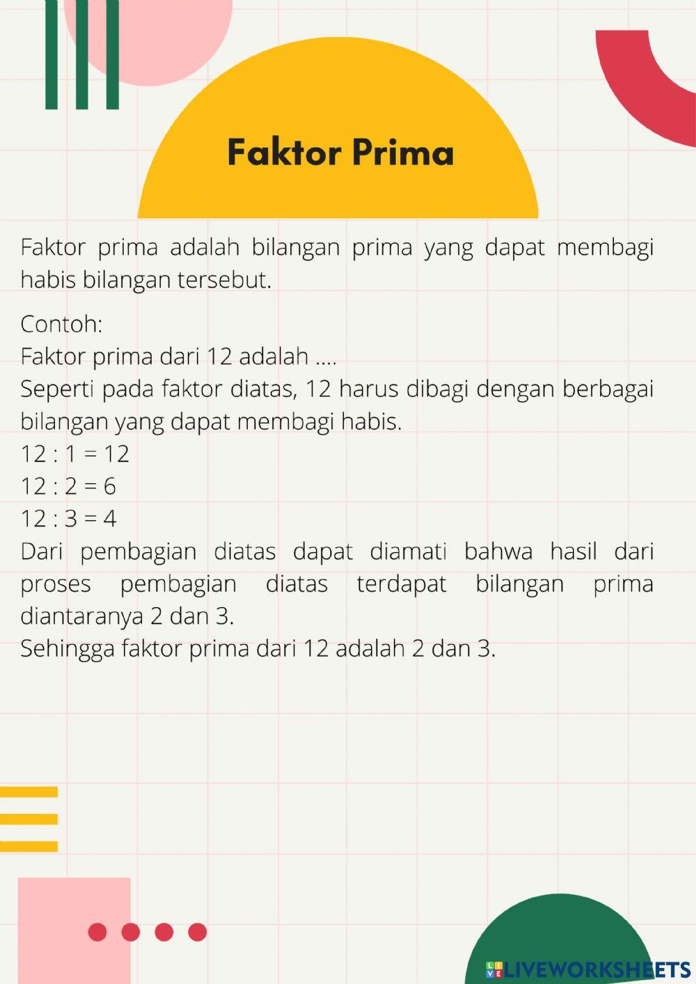 Faktor Prima dan Faktorisasi Prima