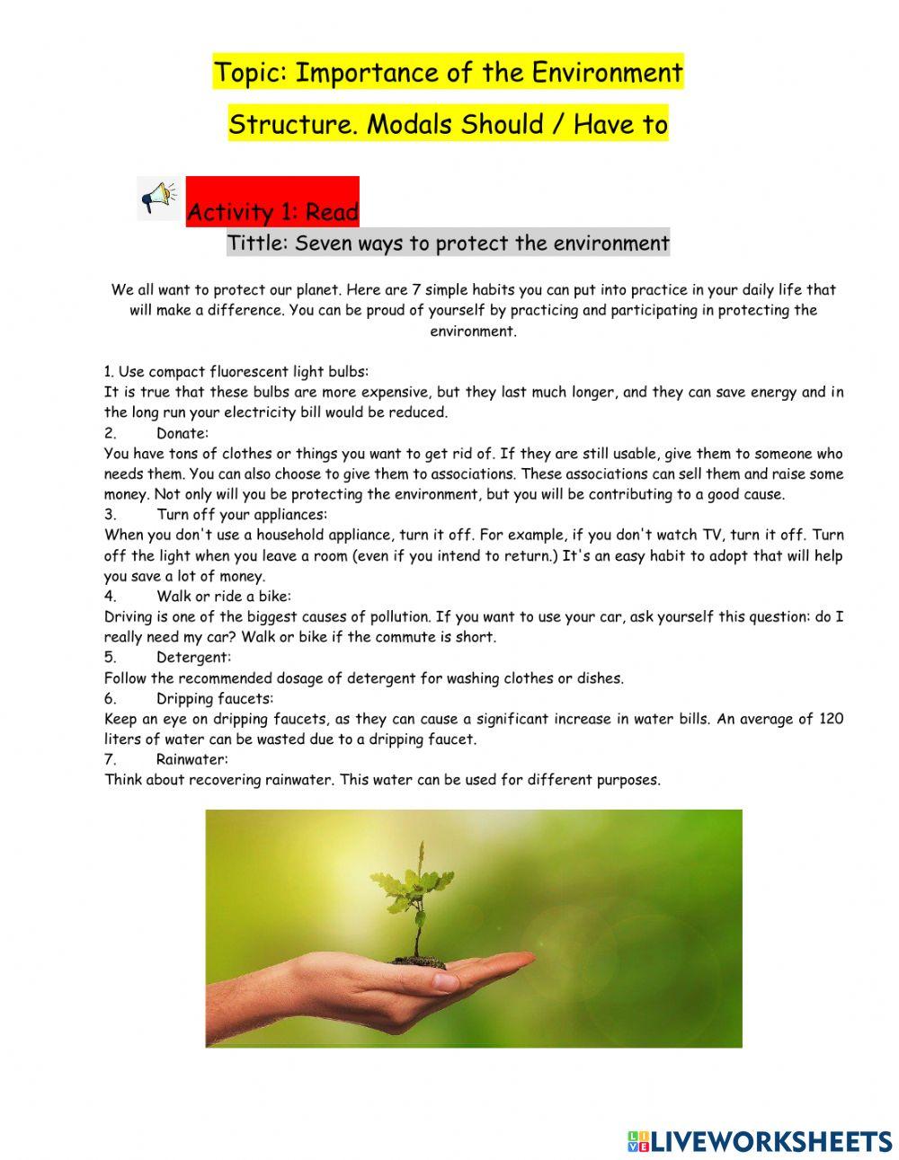 Importance of The Environment