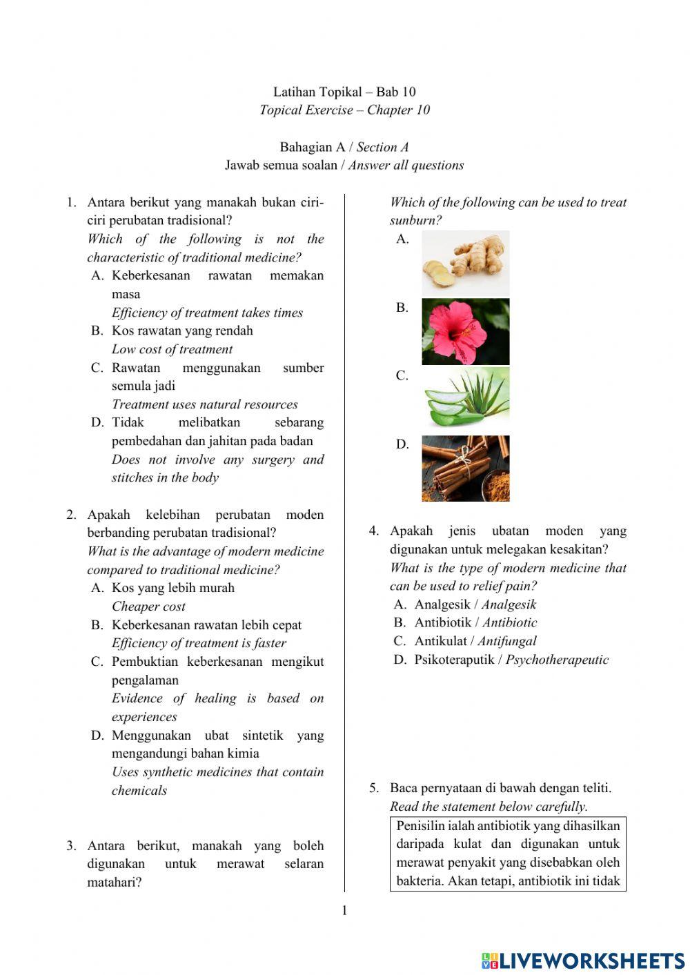 Latihan Topikal Sains T4 Bab 10