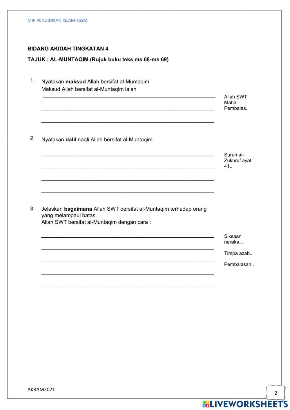 Pendidikan islam  tingkatan 4 kssm