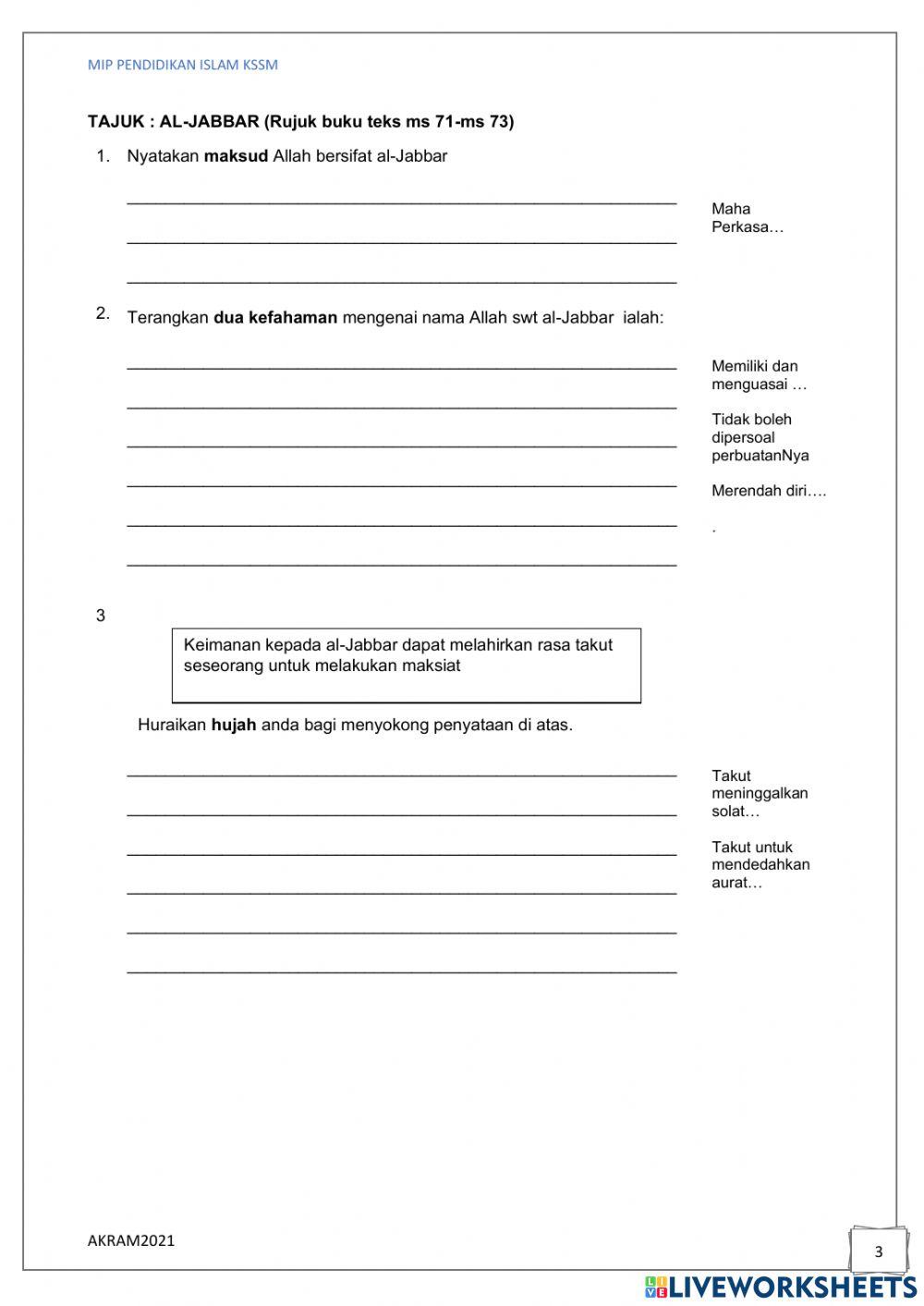 Pendidikan islam  tingkatan 4 kssm