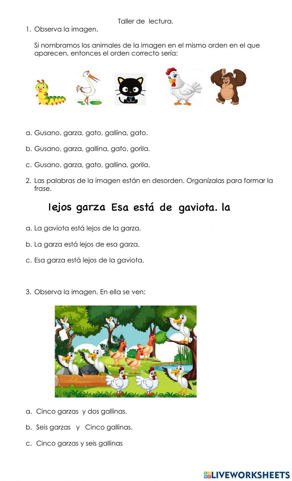 Comprensión de lectura.