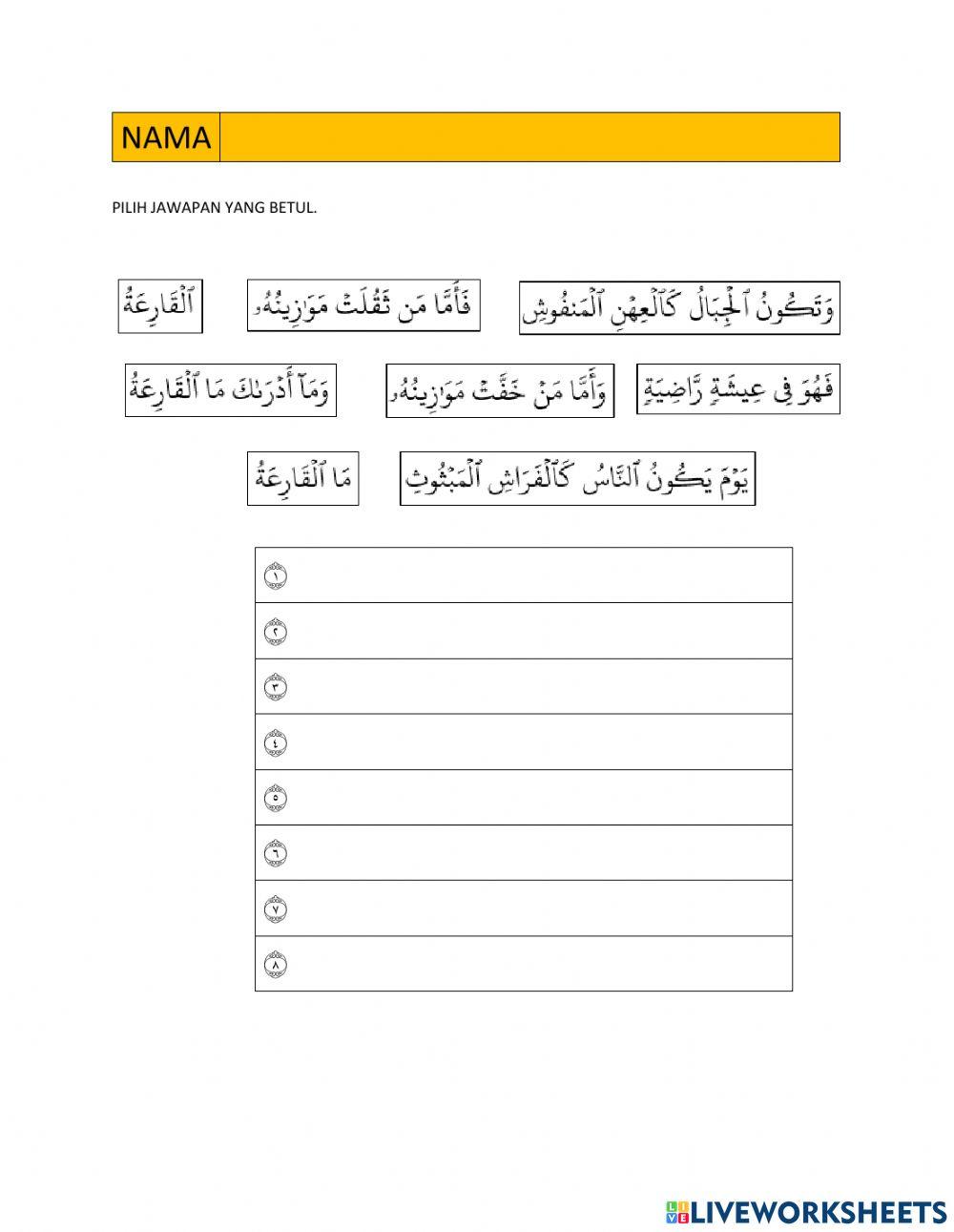 Surah alqariah tahun 4