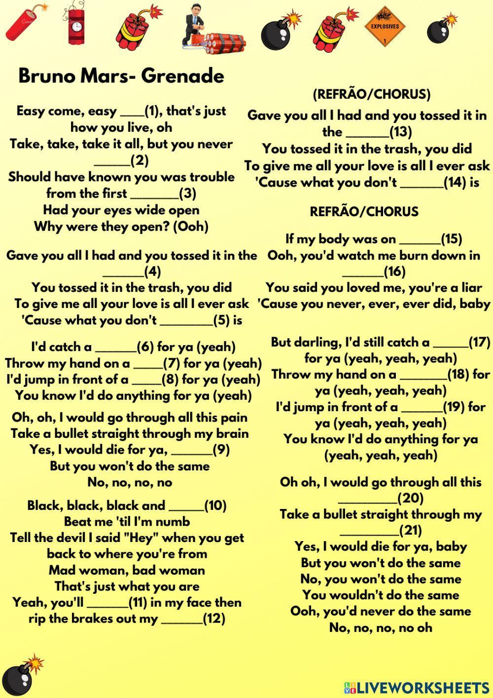 1446003 Bruno Mars Grenade Moises Junio 1446003 Bruno Mars Grenade Moises Junio