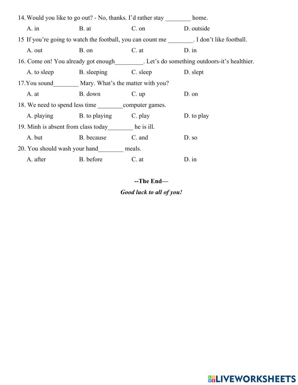 English 7- Unit 2- Health