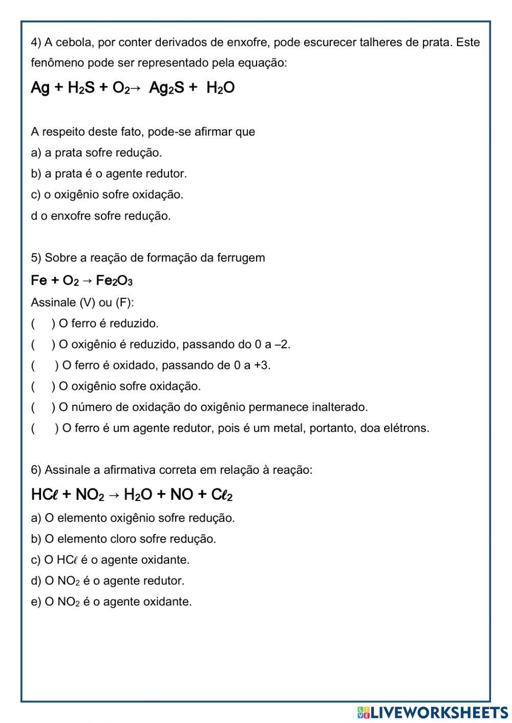 Reação de óxido-redução